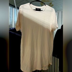 Pacsun Scallop fit short sleeve tee shirt in pink cream size S